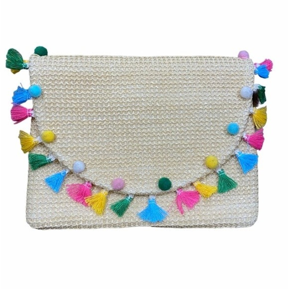 Gorgeous tassel boho small clutch wristlet bag